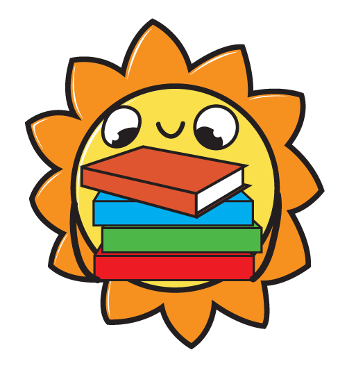 Sun carrying Energy Infobooks of NEED curriculum for energy literacy