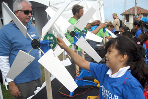 Students learning wind at Americas Cup