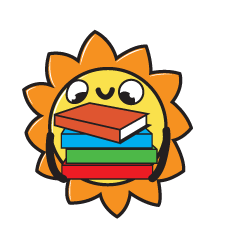 Sun holding a pile of books