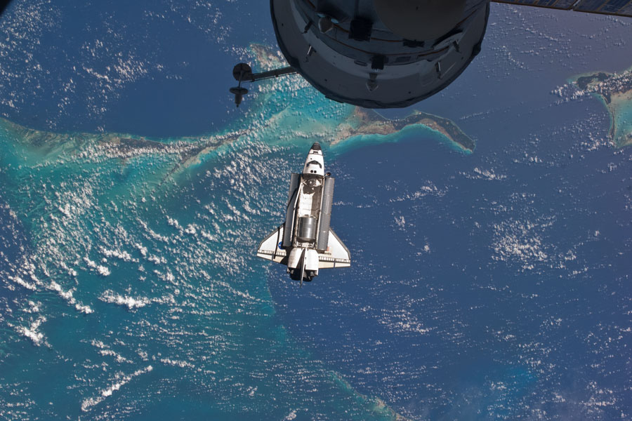 Space Shuttle docking at the International Space Station
