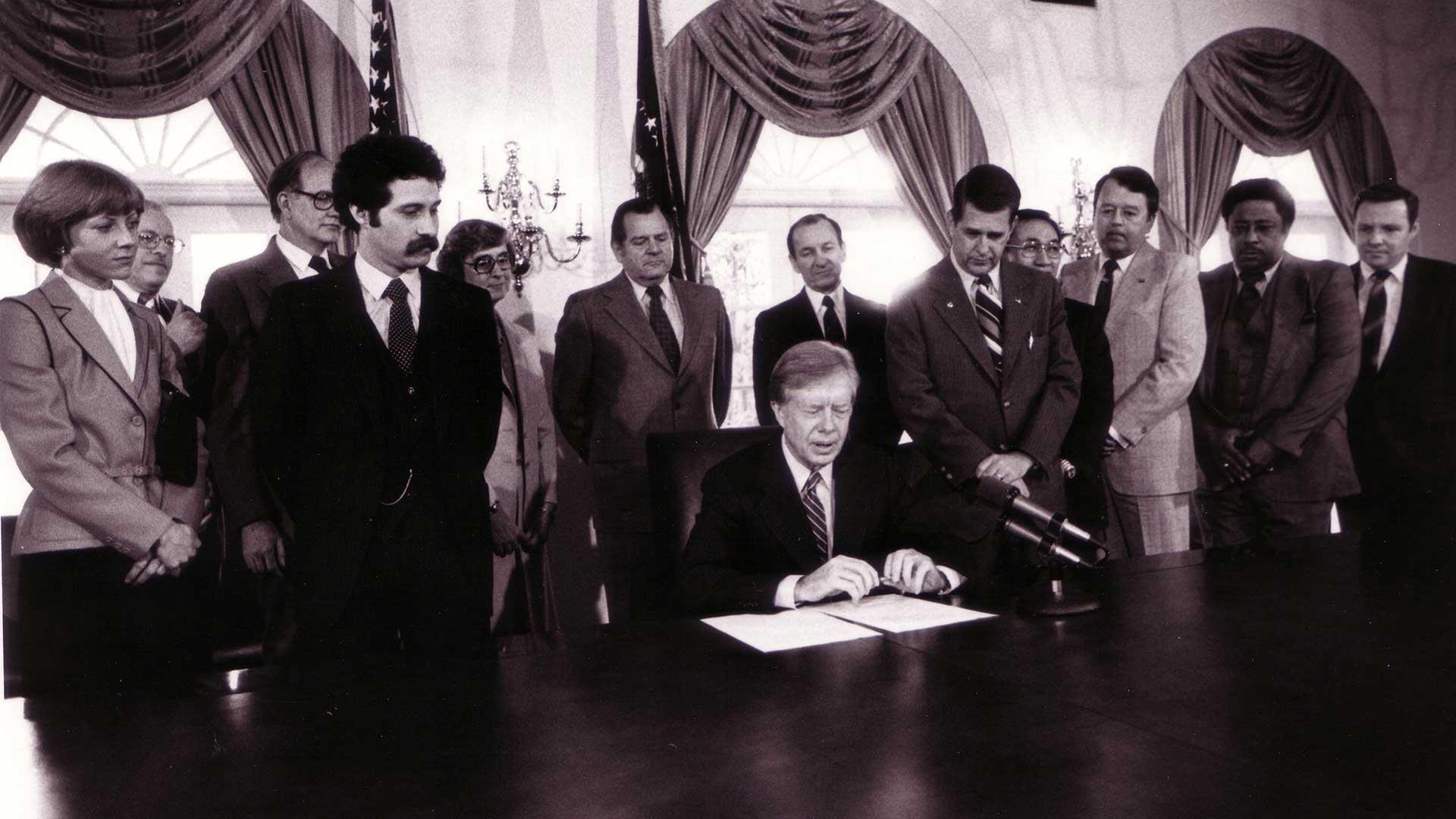 Jimmy Carter signing proclamation forming National Energy Education Development Project