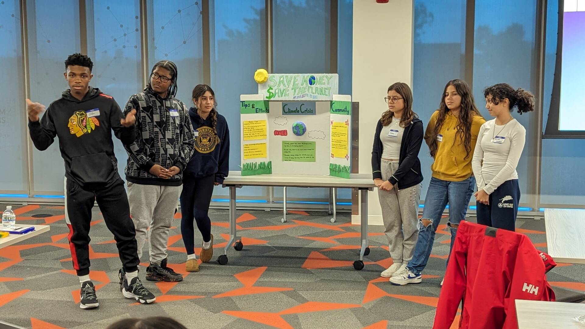 Students presenting a project