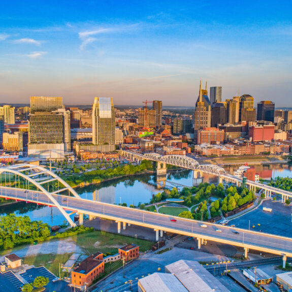Downtown Nashville, Tennessee, USA Aerial.